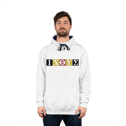 IXO4 Unisex Varsity Hoodie with Shield Design - Stylish Comfort for Sports and Casual Wear