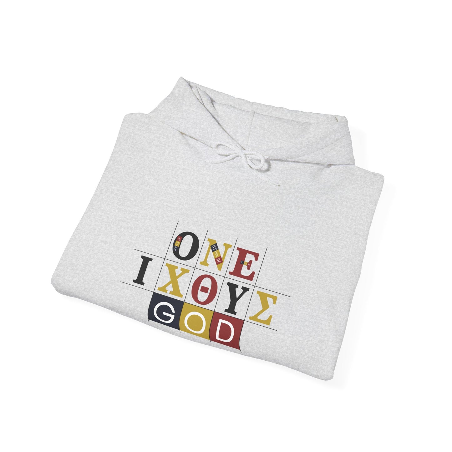 ONE 3 IXO DBA KTHOLIK LETT  Graphic Unisex Heavy Blend™ Hooded Sweatshirt - Casual Cozy Apparel