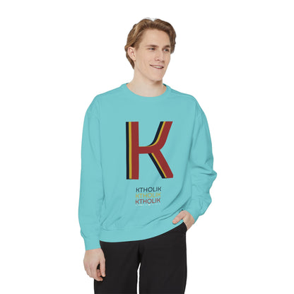 Unisex Garment-Dyed Sweatshirt - Stylish Shield Design