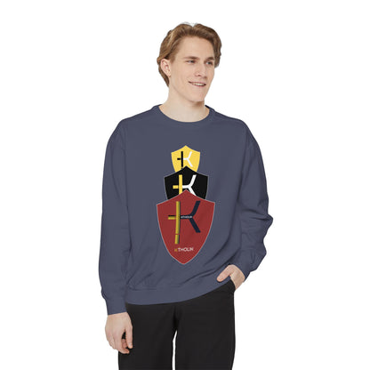 Unisex Garment-Dyed Sweatshirt - Stylish Shield Design