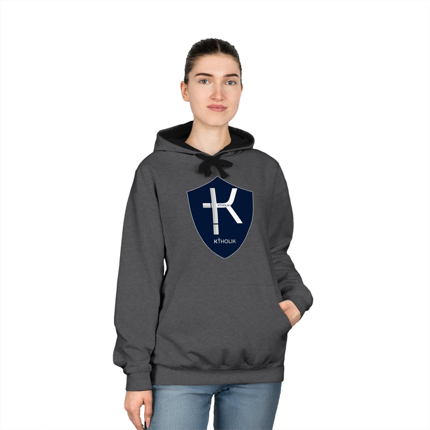 Unisex Varsity Hoodie with Shield Design - Stylish Comfort for Sports and Casual Wear