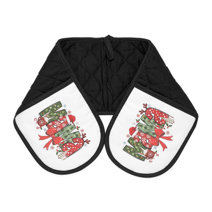 Festive Christmas Oven Mitts with Holiday Design