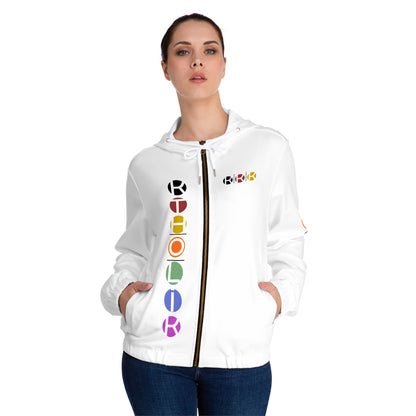 VERTICAL  Women's Full-Zip Hoodie with Colorful Shield Emblems - Stylish & Functional Layer for Everyday Wear