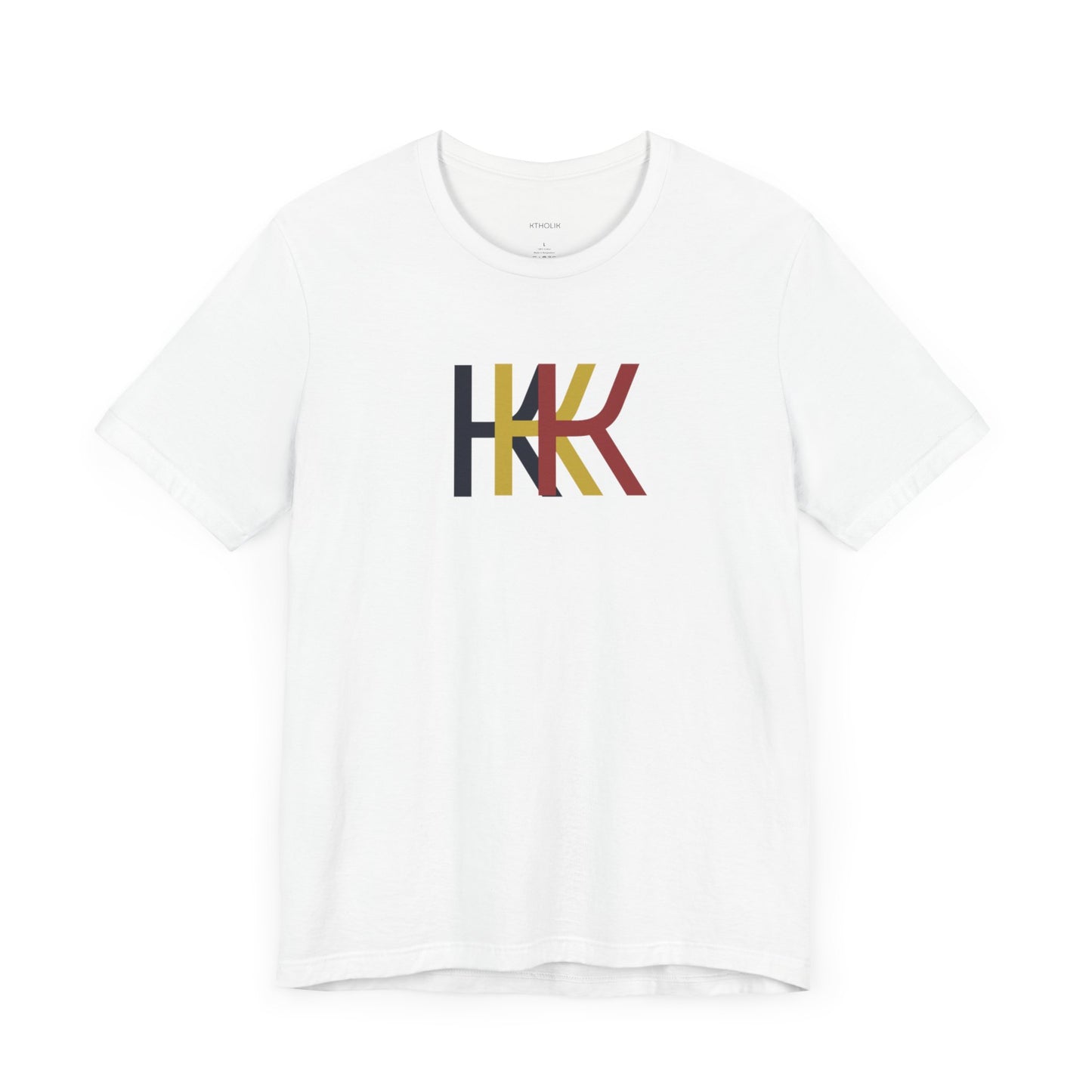 KKK KTHOLIK Unisex Jersey Short Sleeve Tee – Graphic Shield Design for Faith and Style