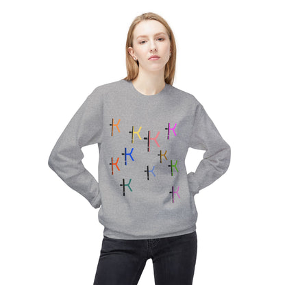 Colorful Unisex Fleece Crewneck Sweatshirt - Modern Design for Everyday Comfort