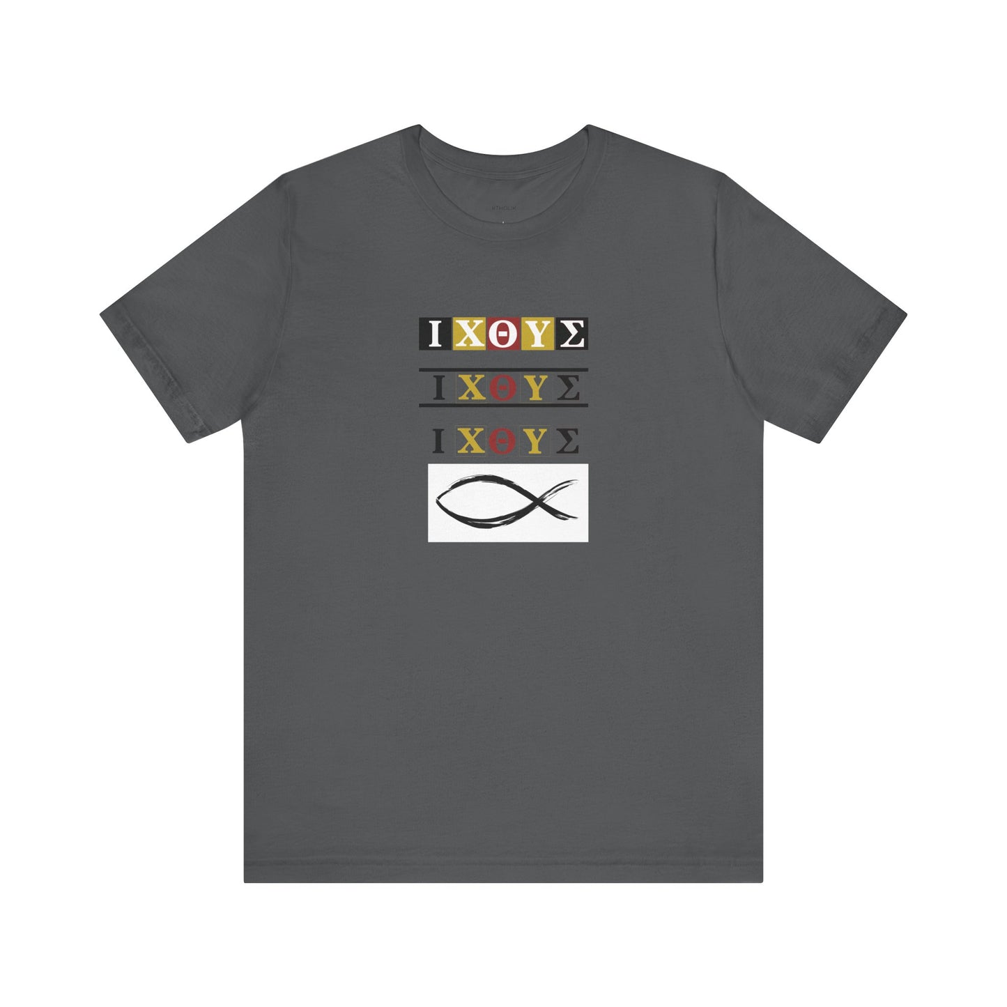 3FISH IXO  Unisex Jersey Short Sleeve Tee – Graphic Shield Design for Faith and Style