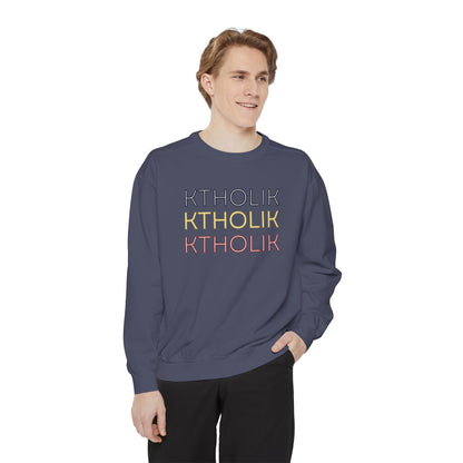 Unisex Garment-Dyed Sweatshirt - Stylish Shield Design