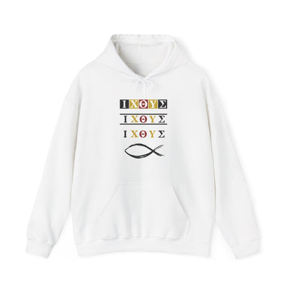 3 IXO DBA KTHOLIK LETT  Graphic Unisex Heavy Blend™ Hooded Sweatshirt - Casual Cozy Apparel