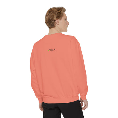 Unisex Garment-Dyed Sweatshirt - Stylish Shield Design