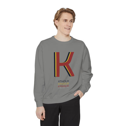 Unisex Garment-Dyed Sweatshirt - Stylish Shield Design