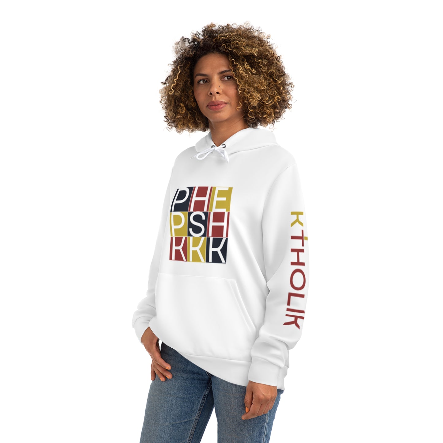 3KKK Stylish White Fashion Hoodie with Graphic Print