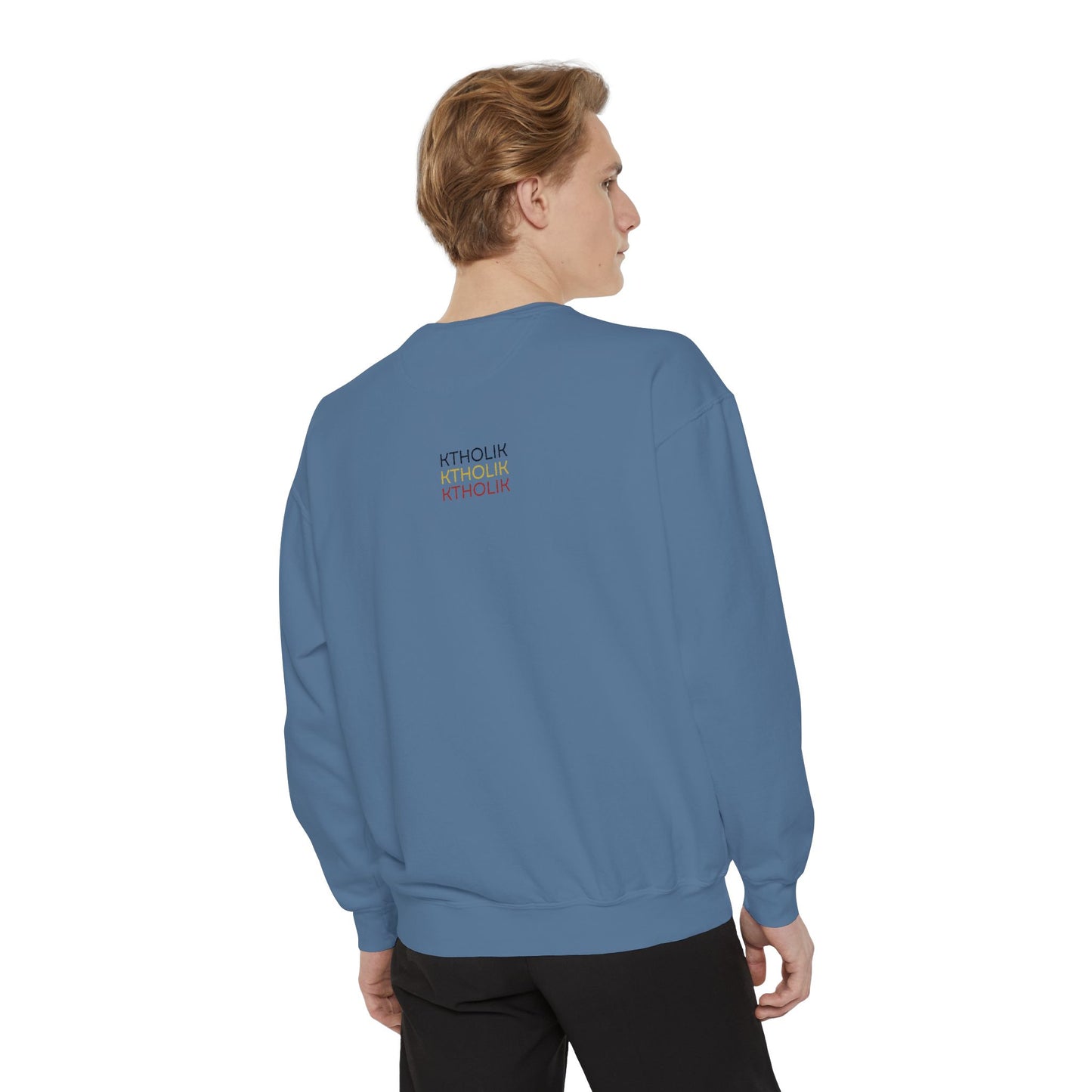 Unisex Garment-Dyed Sweatshirt - Stylish Shield Design