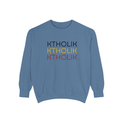 Unisex Garment-Dyed Sweatshirt - Stylish Shield Design