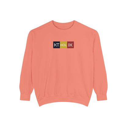 NAME KTHOLIK Unisex Garment-Dyed Sweatshirt - Stylish Shield Design