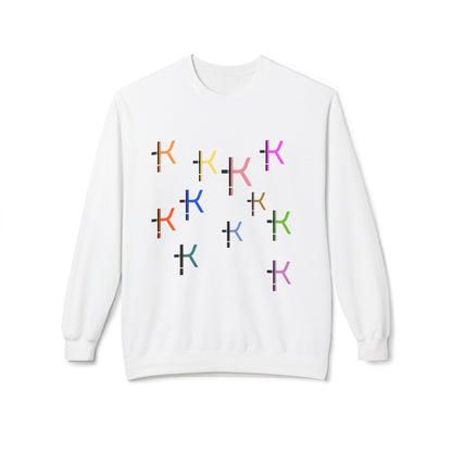 Colorful Unisex Fleece Crewneck Sweatshirt - Modern Design for Everyday Comfort