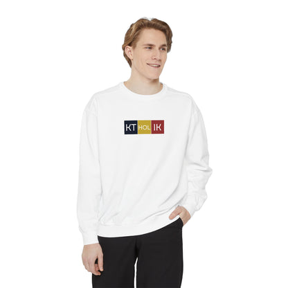 NAME KTHOLIK Unisex Garment-Dyed Sweatshirt - Stylish Shield Design