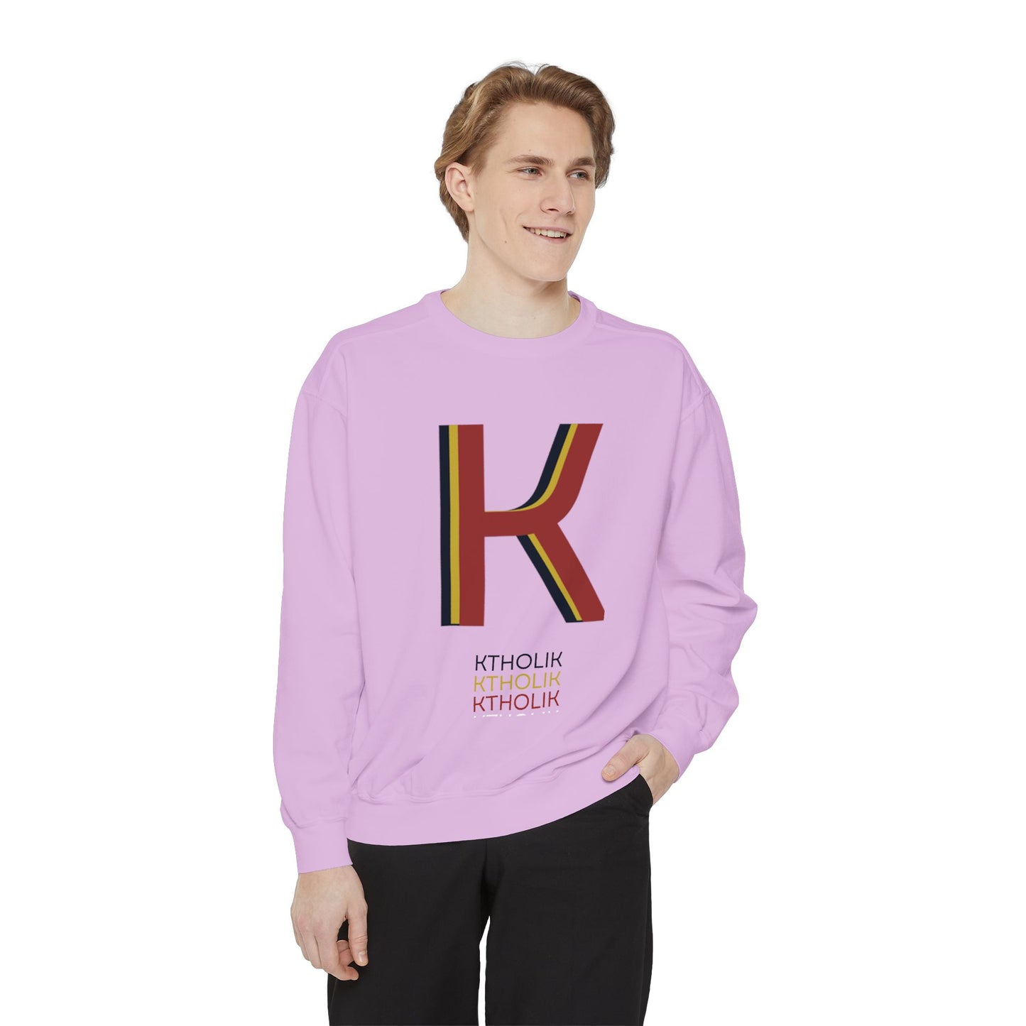 Unisex Garment-Dyed Sweatshirt - Stylish Shield Design