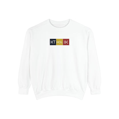 NAME KTHOLIK Unisex Garment-Dyed Sweatshirt - Stylish Shield Design