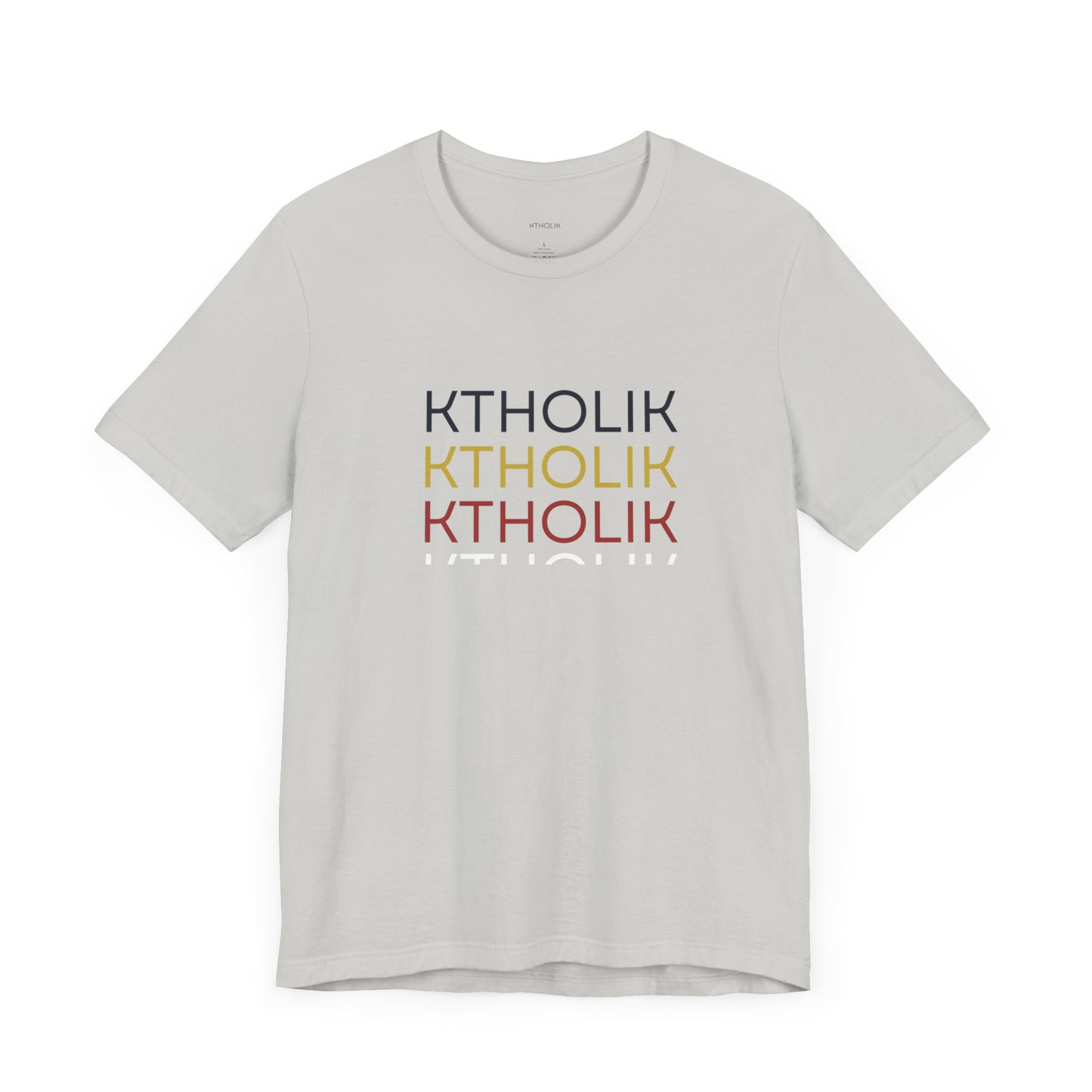 KTHOLIK Unisex Jersey Short Sleeve Tee – Graphic Shield Design for Faith and Style