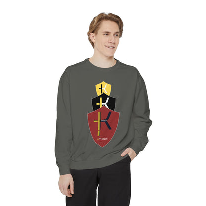 Unisex Garment-Dyed Sweatshirt - Stylish Shield Design