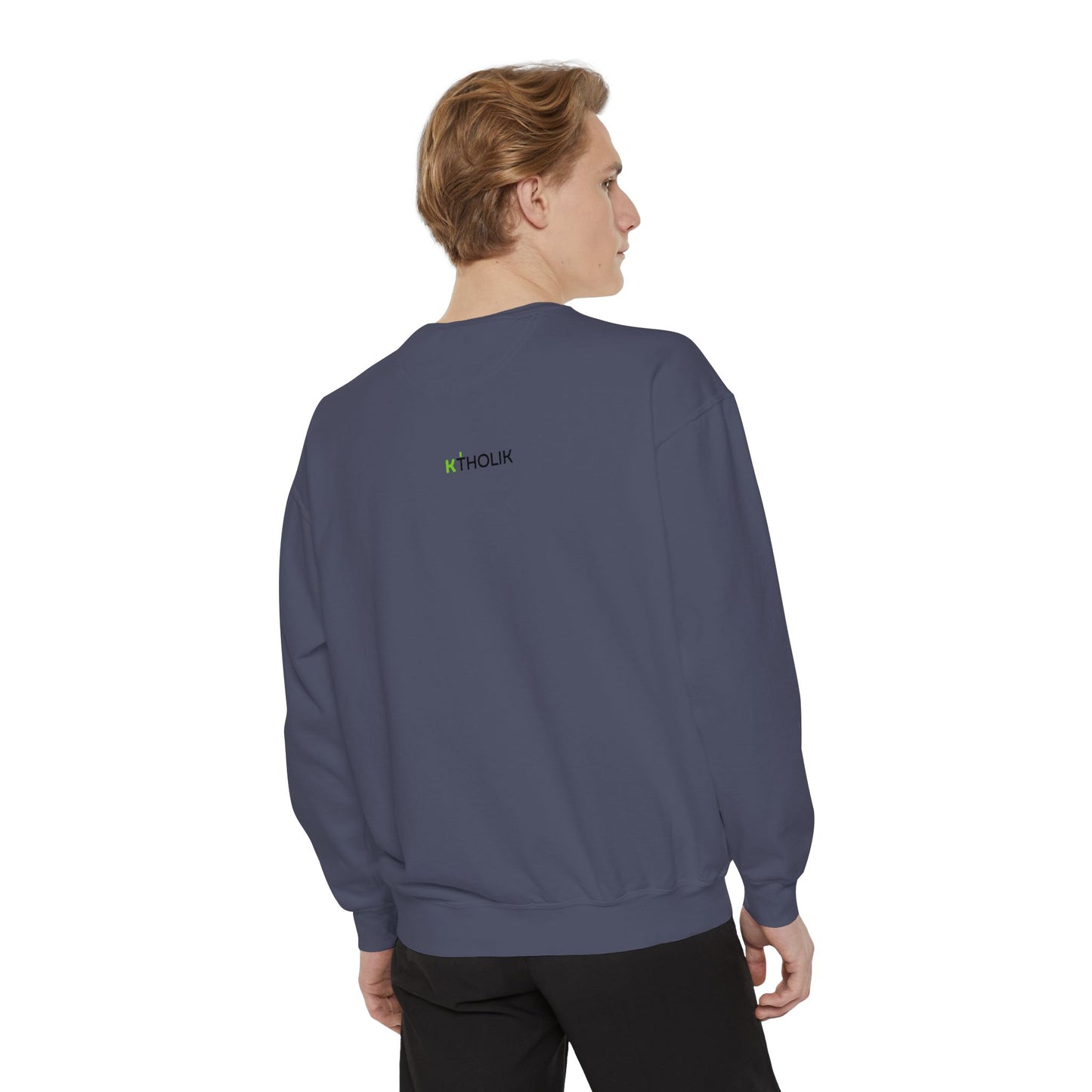 Unisex Garment-Dyed Sweatshirt - Stylish Shield Design