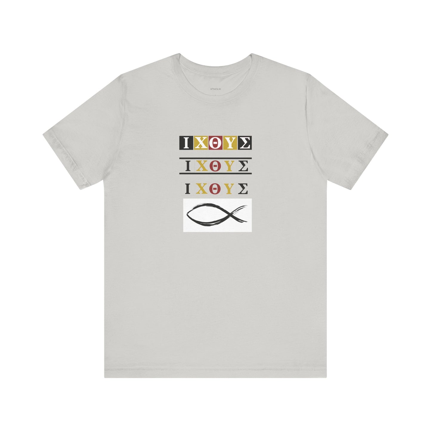 3FISH IXO  Unisex Jersey Short Sleeve Tee – Graphic Shield Design for Faith and Style