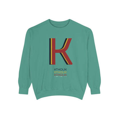 Unisex Garment-Dyed Sweatshirt - Stylish Shield Design