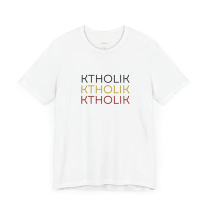 KTHOLIK Unisex Jersey Short Sleeve Tee – Graphic Shield Design for Faith and Style