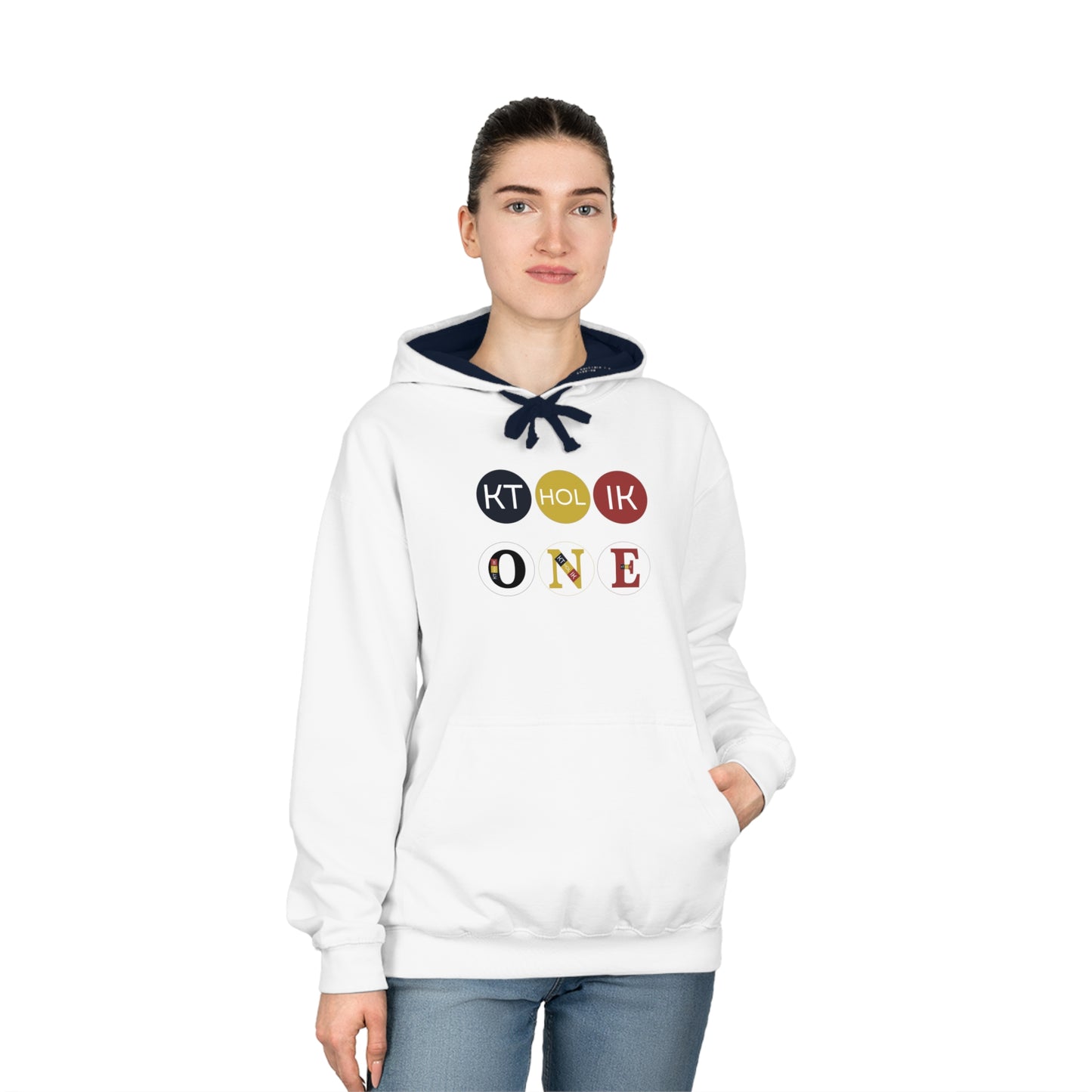 ONE  KVERTICA Unisex Varsity Hoodie with Shield Design - Stylish Comfort for Sports and Casual Wear