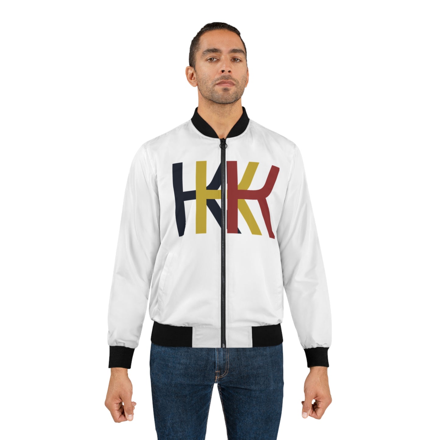 Stylish Men's Bomber Jacket with Modern Art Design - Perfect for Casual Wear