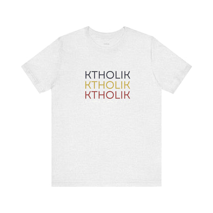 KTHOLIK Unisex Jersey Short Sleeve Tee – Graphic Shield Design for Faith and Style