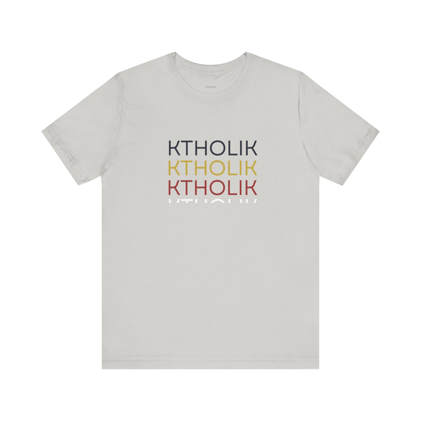 KTHOLIK Unisex Jersey Short Sleeve Tee – Graphic Shield Design for Faith and Style