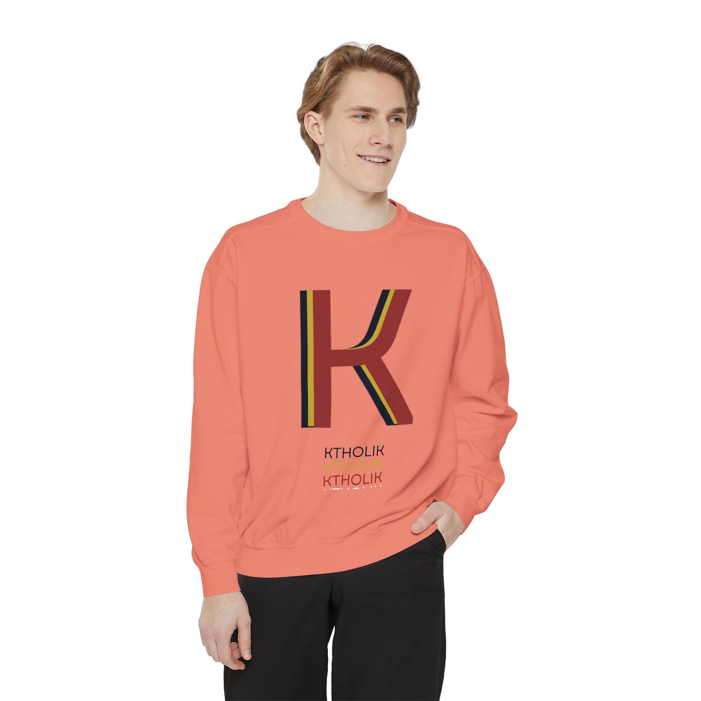 Unisex Garment-Dyed Sweatshirt - Stylish Shield Design