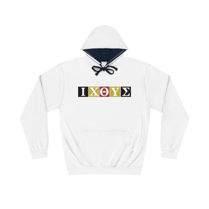 IXO4 Unisex Varsity Hoodie with Shield Design - Stylish Comfort for Sports and Casual Wear