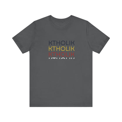 KTHOLIK Unisex Jersey Short Sleeve Tee – Graphic Shield Design for Faith and Style