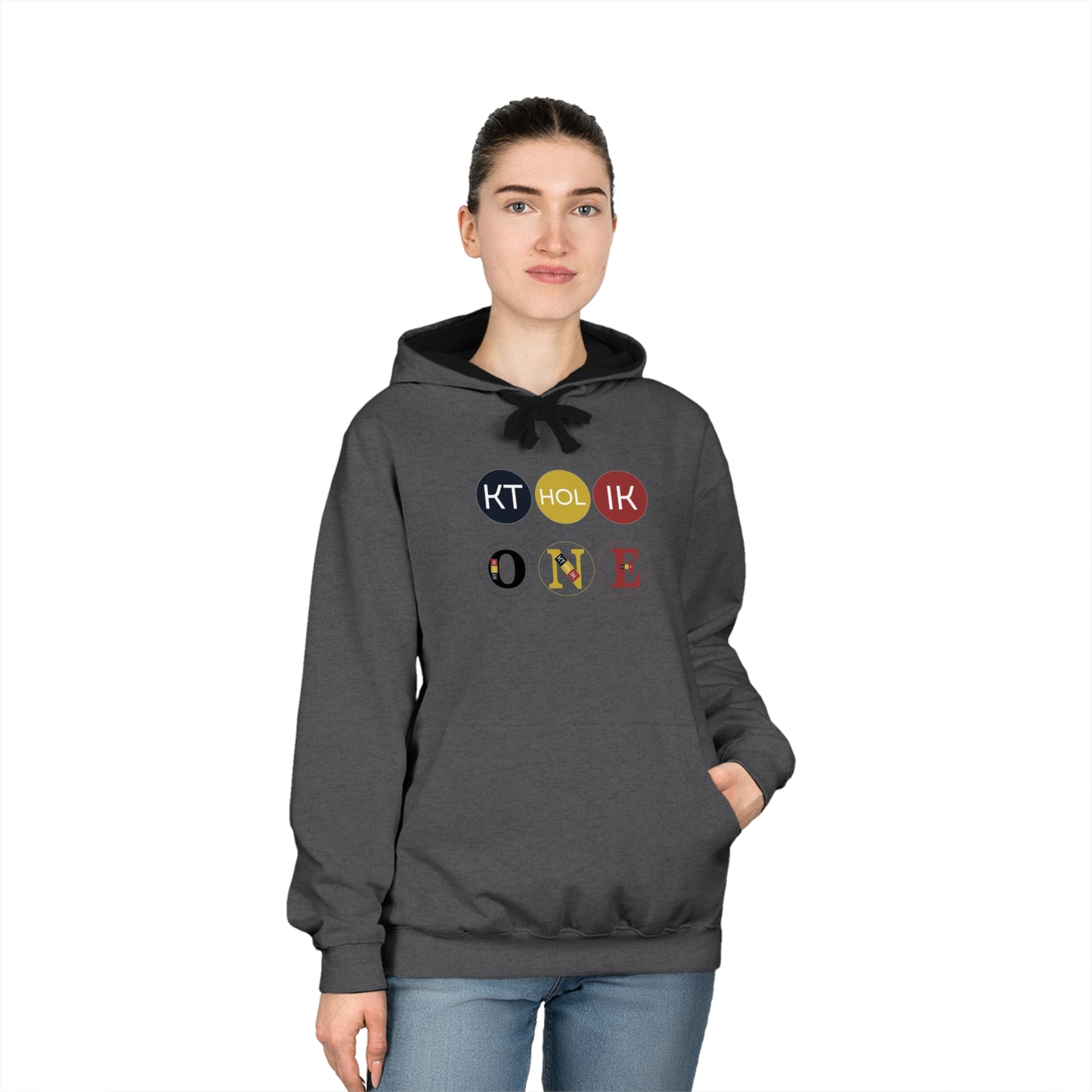 ONE  KVERTICA Unisex Varsity Hoodie with Shield Design - Stylish Comfort for Sports and Casual Wear