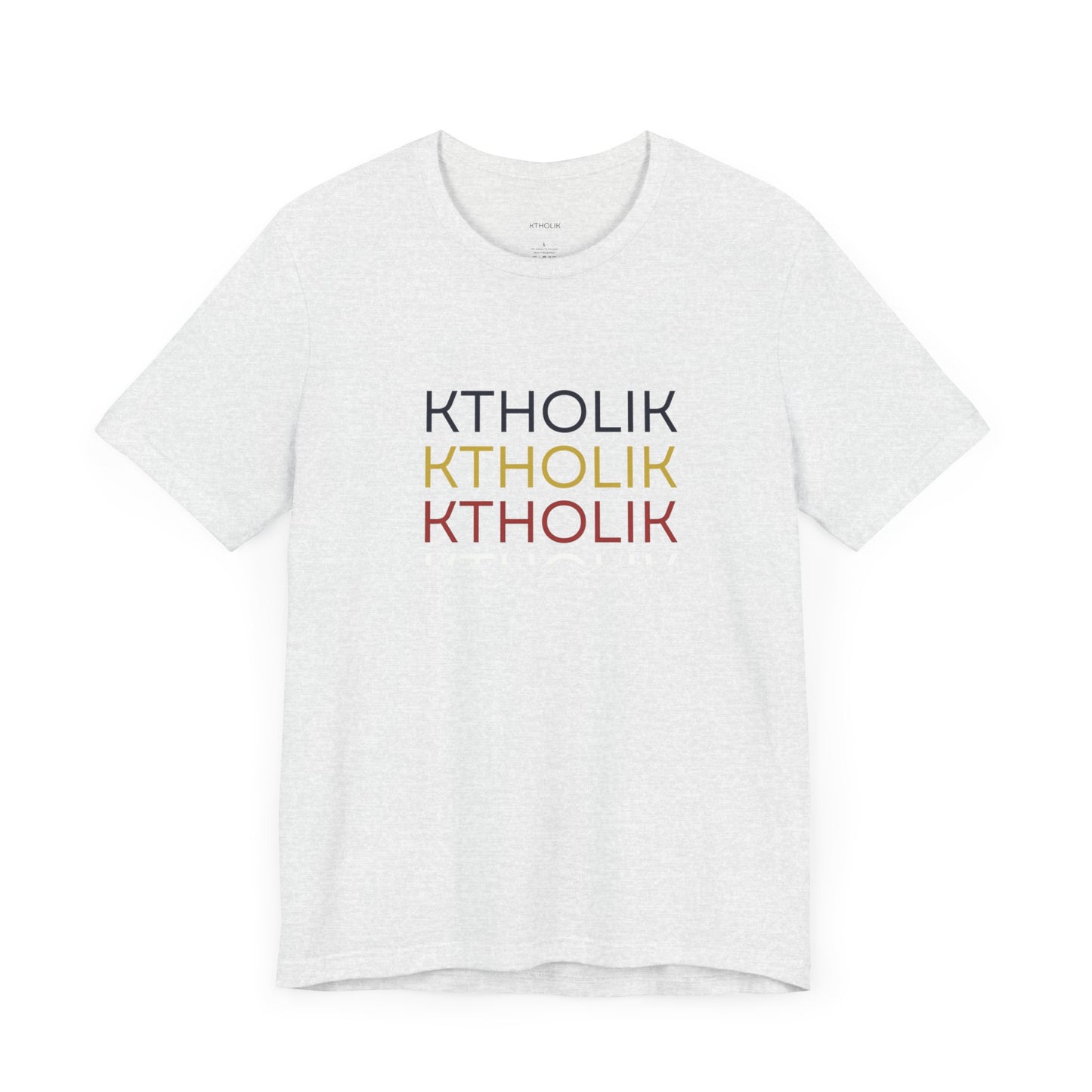 KTHOLIK Unisex Jersey Short Sleeve Tee – Graphic Shield Design for Faith and Style