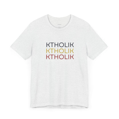 KTHOLIK Unisex Jersey Short Sleeve Tee – Graphic Shield Design for Faith and Style