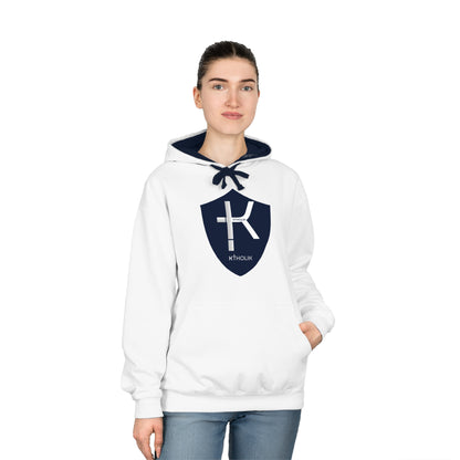 Unisex Varsity Hoodie with Shield Design - Stylish Comfort for Sports and Casual Wear