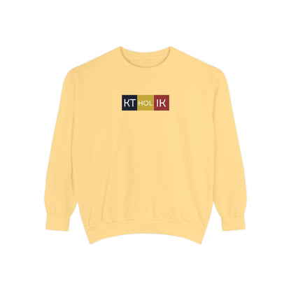 NAME KTHOLIK Unisex Garment-Dyed Sweatshirt - Stylish Shield Design