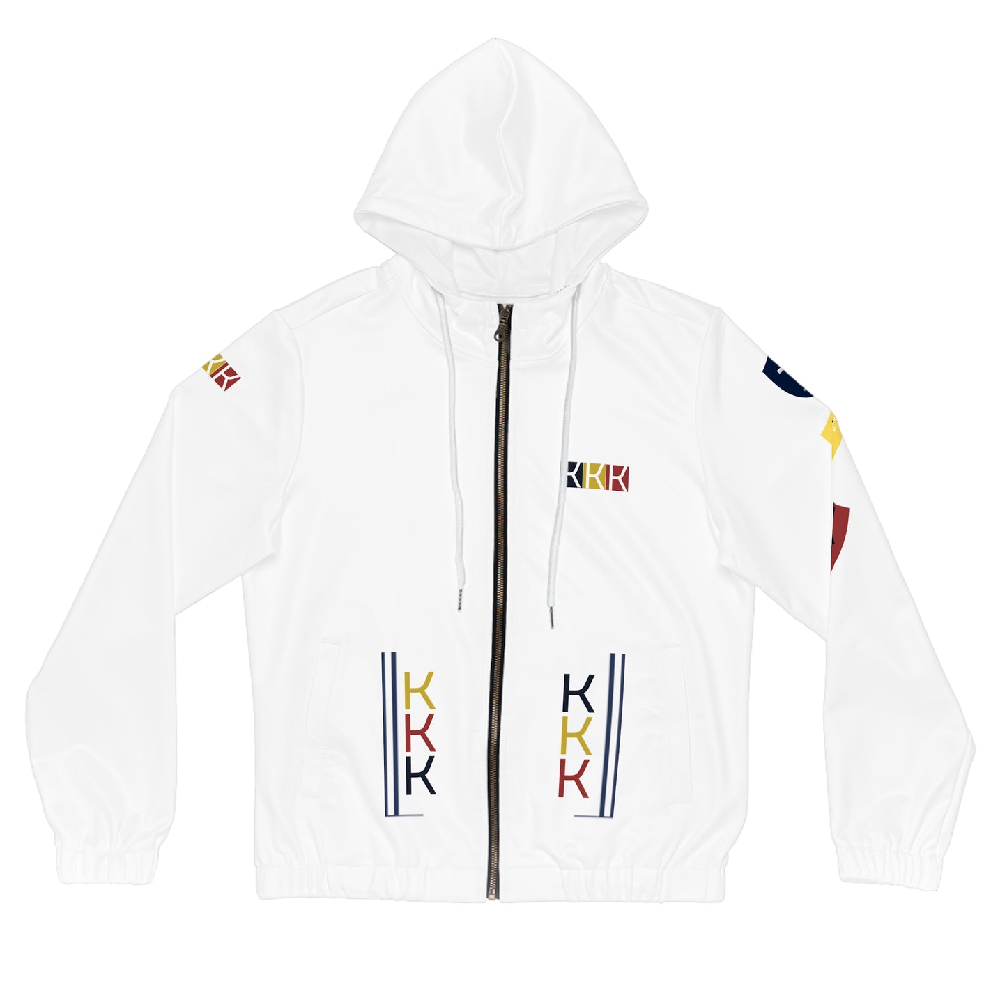 DOUBLE 3K Women's Full-Zip Hoodie with Colorful Shield Emblems - Stylish & Functional Layer for Everyday Wear