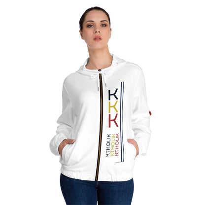 3k Women's Full-Zip Hoodie with Colorful Shield Emblems - Stylish & Functional Layer for Everyday Wear