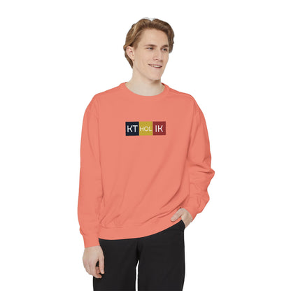 NAME KTHOLIK Unisex Garment-Dyed Sweatshirt - Stylish Shield Design