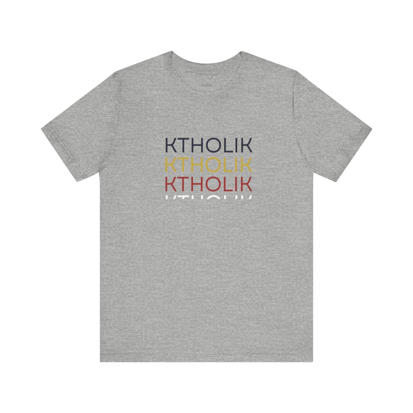 KTHOLIK Unisex Jersey Short Sleeve Tee – Graphic Shield Design for Faith and Style