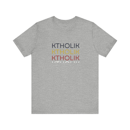 KTHOLIK Unisex Jersey Short Sleeve Tee – Graphic Shield Design for Faith and Style