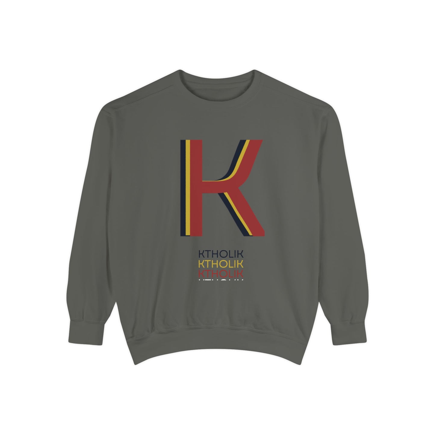 Unisex Garment-Dyed Sweatshirt - Stylish Shield Design