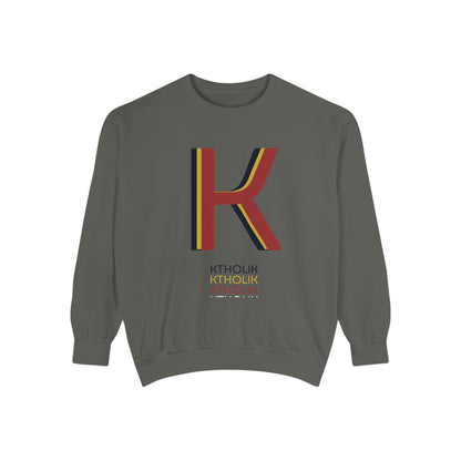 Unisex Garment-Dyed Sweatshirt - Stylish Shield Design