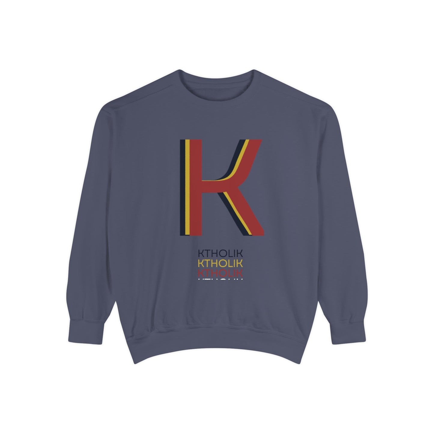 Unisex Garment-Dyed Sweatshirt - Stylish Shield Design