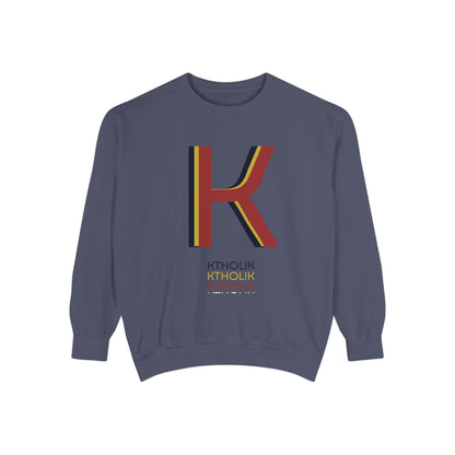 Unisex Garment-Dyed Sweatshirt - Stylish Shield Design