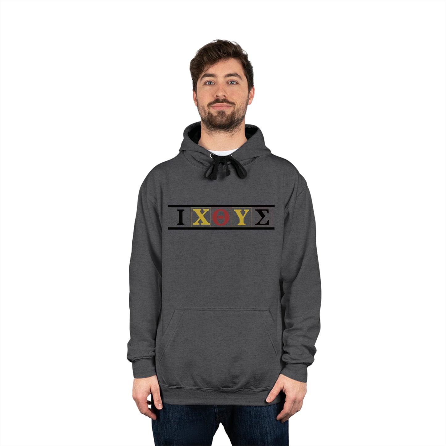 IXO. BlueKKK Unisex Varsity Hoodie with Shield Design - Stylish Comfort for Sports and Casual Wear